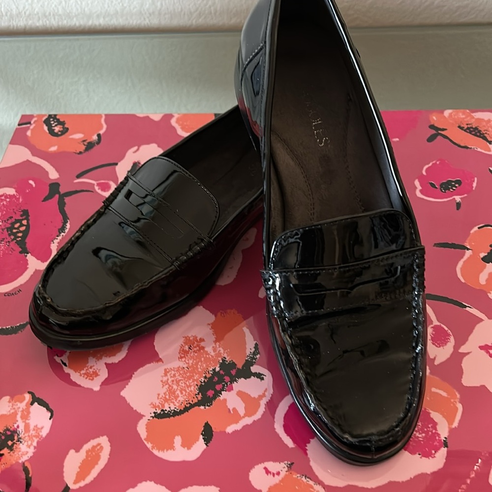 Aerosoles Main Dish Black Patent Penny Loafer Size 9